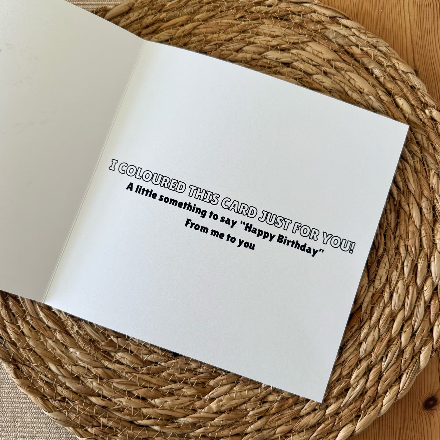Bow - Colour In Happy Birthday Card